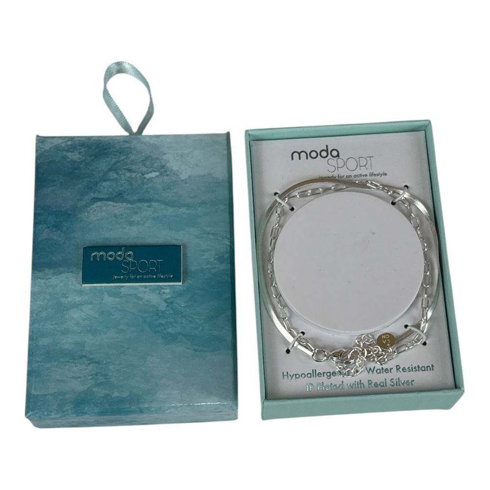 Silver Bracelet Moda Sport double-strand bracelet IP plated with real silver